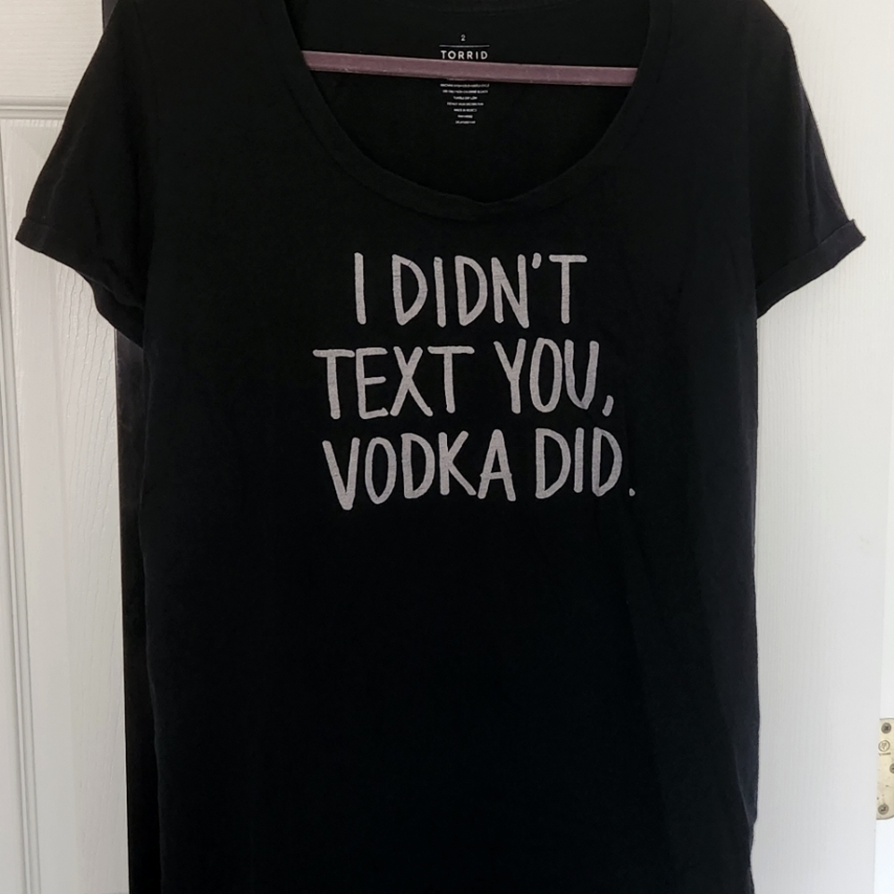 Torrid I Didn't Text You, Vodka Did, black, size 2